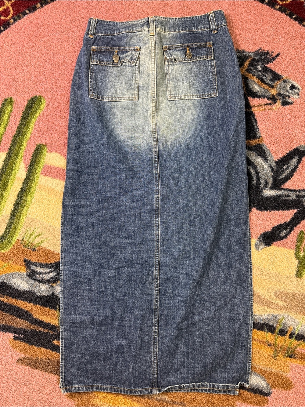 Vintage Y2K denim Maxi Skirt - Picture 2 of 6